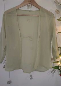 Light Green Smocked Top with Shrug