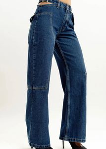 Wide Leg Jeans with Cutout Detail