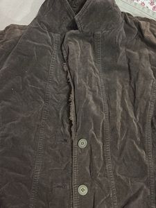 Vintage Brown Velvet Button-Down Jacket