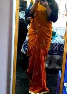 Elegant Orange Saree