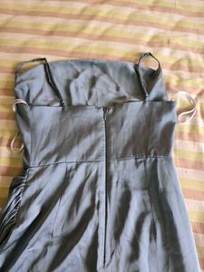 Silky Greyish blue Slip Dress