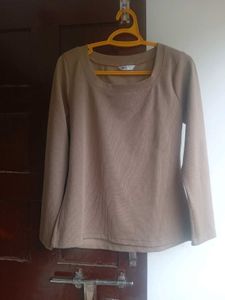 Beige Long Sleeve Top