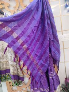 White &amp; Purple Kurti Sharara