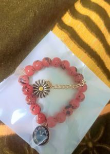 Red Beaded Charm Bracelet