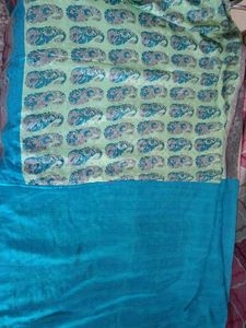 Sea Green Like New , Half Saree Pattern