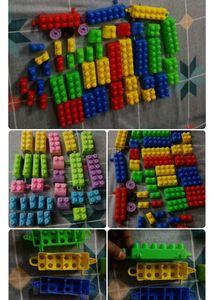 Kids Playing Combo Of 4 Blocks And Alphabet