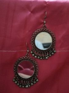 Boho Silver &amp; Black Drop Earrings