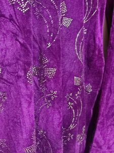 Elegant Purple velvet Kurta Set