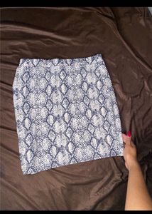 snakeskin print imported mini skirt