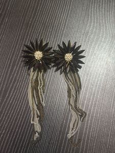 Statement Flower Chain Earrings