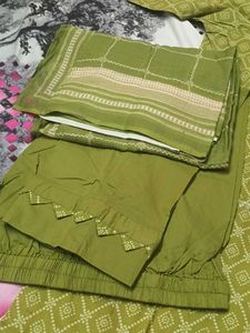 Green Printed Kurta Set