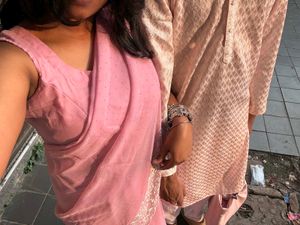 saree with pink inner and blouse