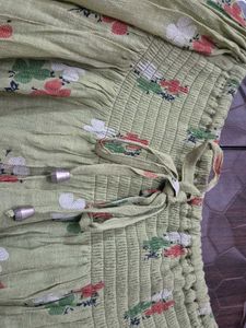 Green Off Shoulder Floral Print Top