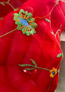 Red Embroidered Saree