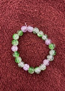 Green and Purple Beaded Bracelet