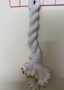 White Dupatta with Gold Accents