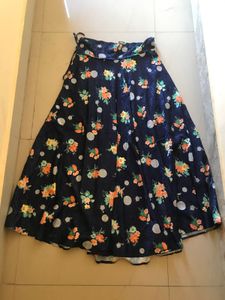 Floral Print Midi Skirt