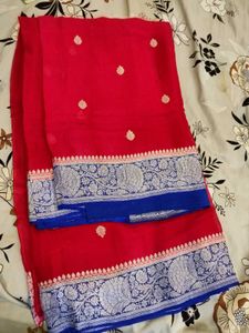 Pure Georgette Banaras With Blouse