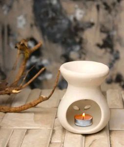 Pink Ceramic Aroma Diffuser With Candle