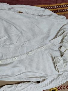 White Ribbed Button-Down Top