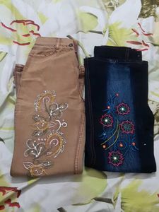 Combo Of 2 NewEmbroidered Jeans Bundle