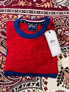 PETER ENGLAND Men Colorblock Round Neck Blue