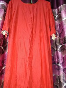 Womens Printed Floral Kurti (Red)
