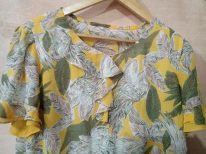 Yellow Frilled Top For Women