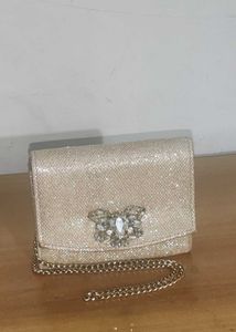 Dune London Gold Rhinestone Bag