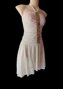 White Halter Tiered Dress