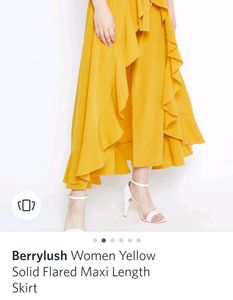 Berrylush Mustard Yellow Flared skirt