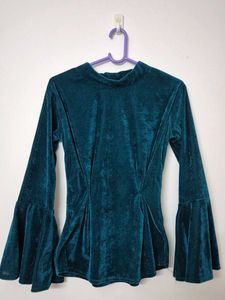 Velvet Bell Sleeve Winterwear Top