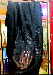 Sparkling Black Net Saree