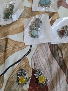 Gemstone Earrings Set