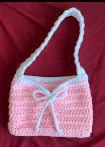 Handmade Crocheted Pink Purse