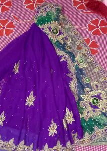 fully stone work saree with blouse