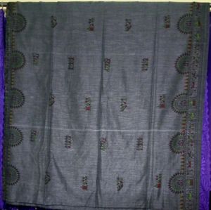 Grey Colour Pure Handloom Saree