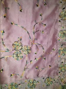 Elegant Embroidered Lavender Saree