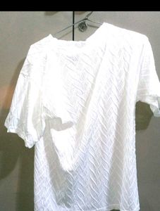 White Textured T-shirts for UNISEX