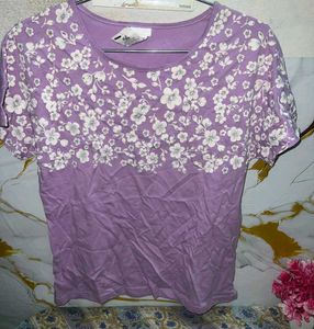 Floral Print Lavender T-Shirt
