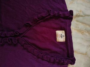 Cute Purple Ruffle Cardigan