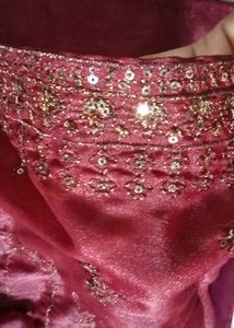 Maroon Embroidery Work Dress 👗