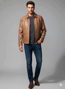 Stylish Mens Snake Skin Print Faux Leather Jacket