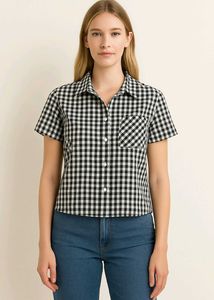 Semi Formal Black & White Checks Shirt 😍