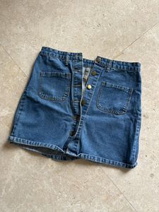 Front Pocket Denim Skirt