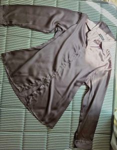 Elegant Mauve Satin Shirt