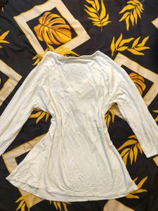 Cream Knot-Front Top