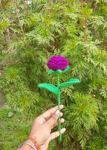 Crochet Dark Purple Rose 💜