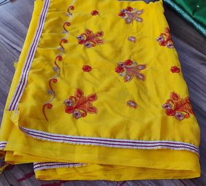 YELLOW COLOUR SAREE