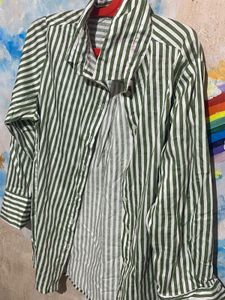 Vintage Blue Ruffle And Green Shirt